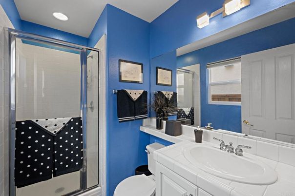 Bathroom, Interior, Recessed Lighting, Tile Countertops