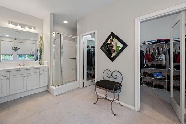 Bathroom, Glass Shower, Interior, Recessed Lighting, Walk-in Closets