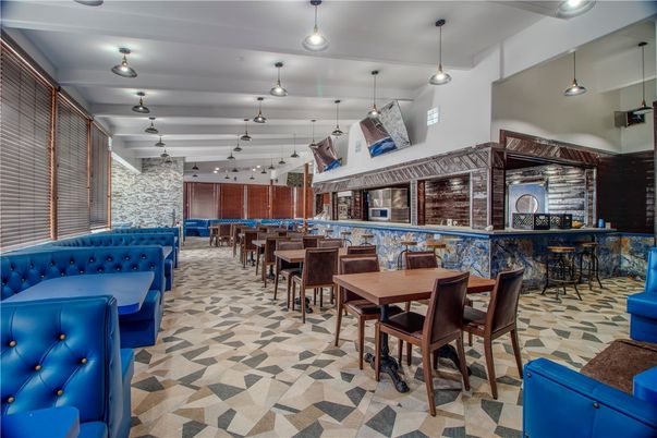 Dining room, Interior, Pendant Lights, Stone Walls