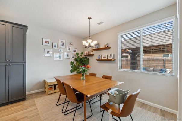 Chandelier, Dining room, Interior, Wood Texture Flooring