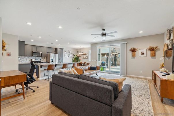 Interior, Kitchen, Living room, Pendant Lights, Recessed Lighting, Stainless Steel Appliances, Wood Texture Flooring