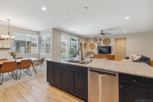Chandelier, Dining room, Interior, Kitchen, Recessed Lighting, Wood Texture Flooring