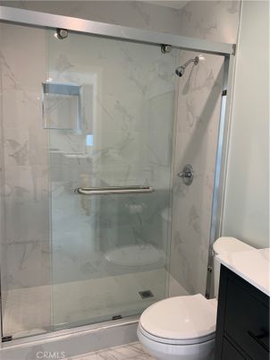Bathroom, Glass Shower, Interior, Marble Walls