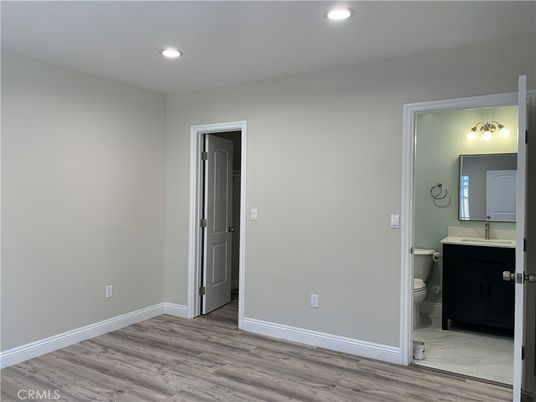 Bathroom, Interior, Marble, Recessed Lighting, Wood Texture Flooring
