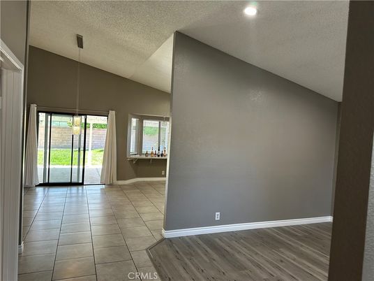 Empty room, Interior, Pendant Lights, Recessed Lighting, Wood Texture Flooring