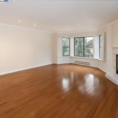Empty room, Fireplace, Interior, Recessed Lighting, Wood Texture Flooring