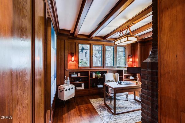 Home Office, Interior, Wooden Beams, Wood Texture Flooring, Wooden Walls