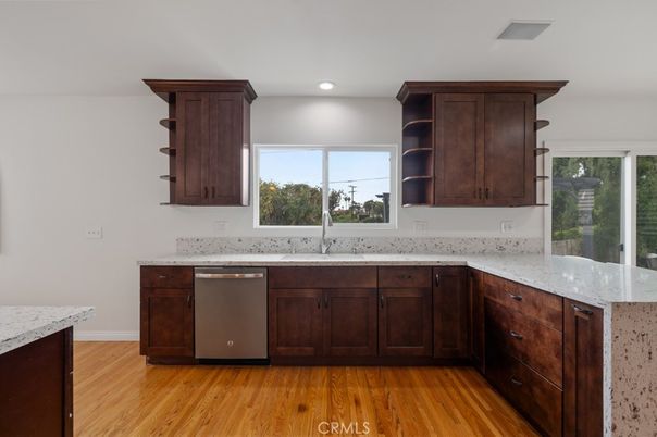Interior, Kitchen, Recessed Lighting, Wood Texture Flooring