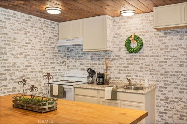 Interior, Kitchen, Stone Walls, Wooden Ceilings