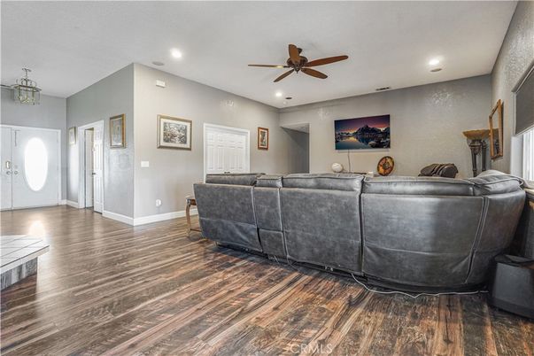 Home Theatre Room, Interior, Recessed Lighting, Wood Texture Flooring