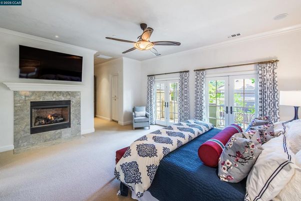 Bedroom, Fireplace, Interior, Recessed Lighting