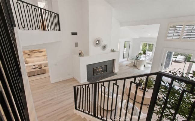 Fireplace, Interior, Recessed Lighting, Wood Texture Flooring