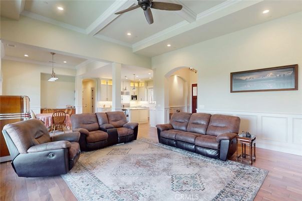Interior, Kitchen, Living room, Pendant Lights, Recessed Lighting, Wood Texture Flooring