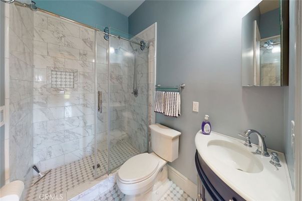 Bathroom, Glass Shower, Interior, Marble Walls
