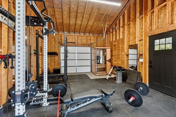 Fitness Equipment, Garage, Interior, Wooden Walls