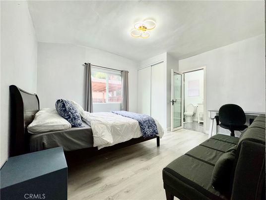 Bathroom, Bedroom, Glass Shower, Interior, Wood Texture Flooring
