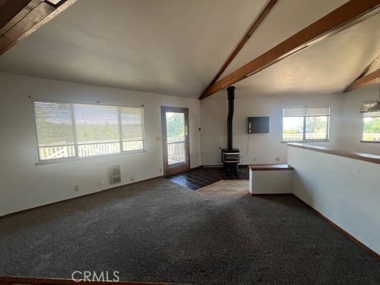 Empty room, Fireplace, Interior, Wooden Beams