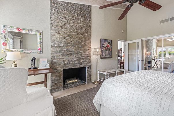 Bedroom, Fireplace, Interior, Stone Walls