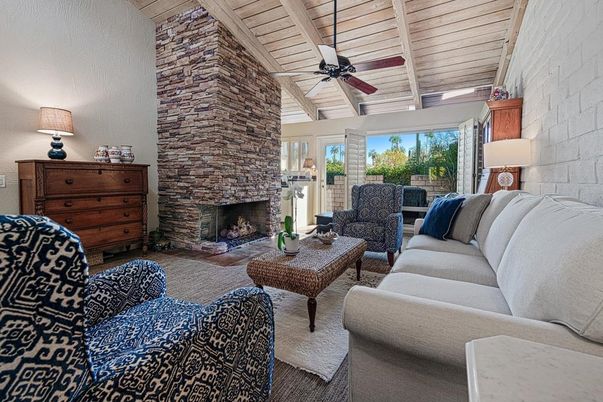 Fireplace, Interior, Living room, Stone Walls, Wooden Ceilings