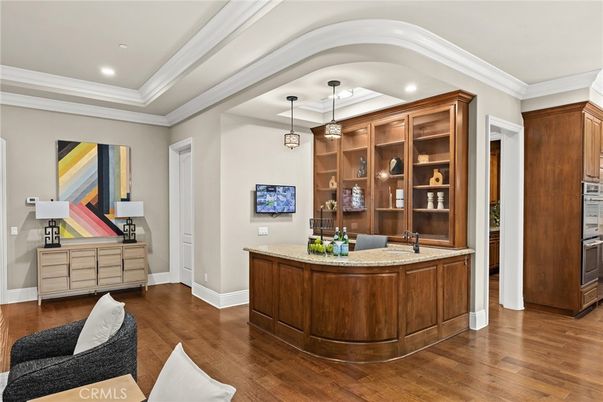 Home Office, Interior, Pendant Lights, Recessed Lighting, Wood Texture Flooring