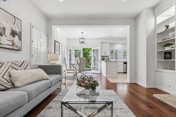 Dining room, Interior, Kitchen, Living room, Pendant Lights, Recessed Lighting, Wood Texture Flooring