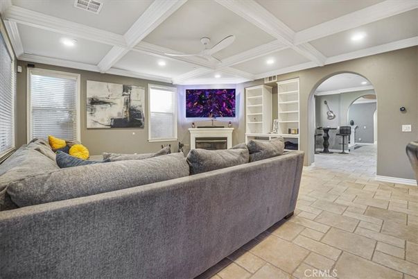 Fireplace, Interior, Living room, Recessed Lighting