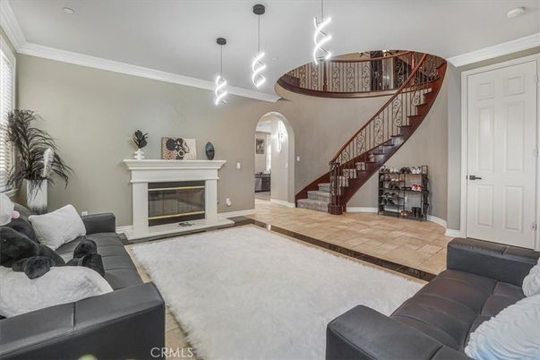Fireplace, Interior, Living room, Pendant Lights