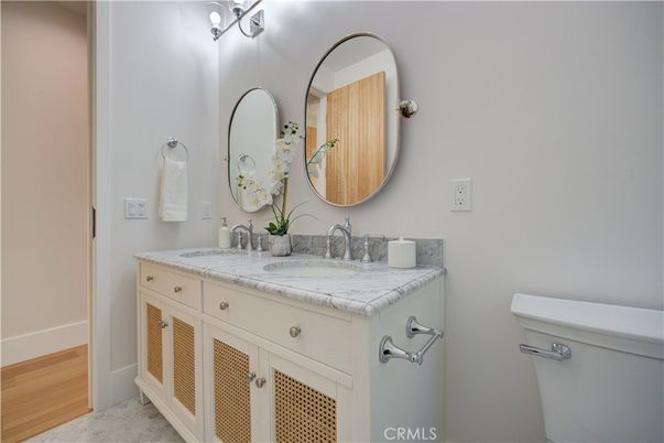 Bathroom, Dual Sink Vanities, Interior, Wood Texture Flooring