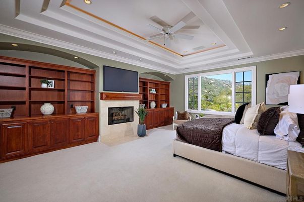 Bedroom, Fireplace, Interior, Recessed Lighting