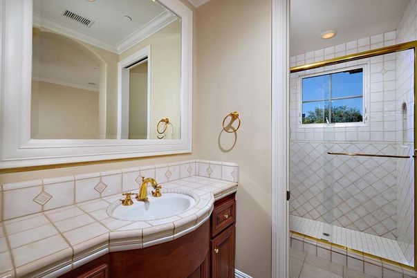 Bathroom, Interior, Recessed Lighting, Tile Countertops