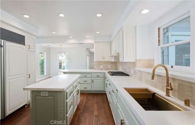 Chandelier, Interior, Kitchen, Pendant Lights, Recessed Lighting, Wood Texture Flooring