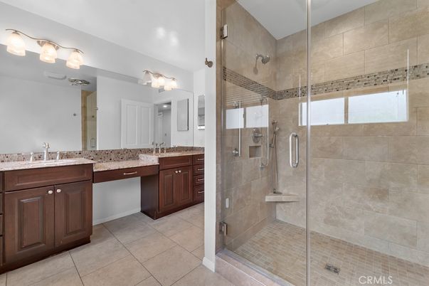 Bathroom, Dual Sink Vanities, Glass Shower, Interior