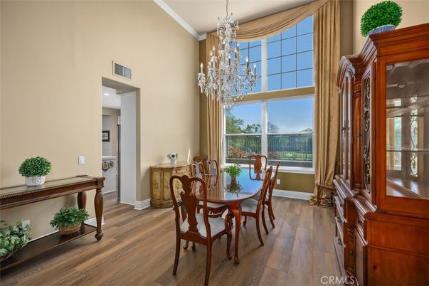 Chandelier, Dining room, Interior, Wood Texture Flooring