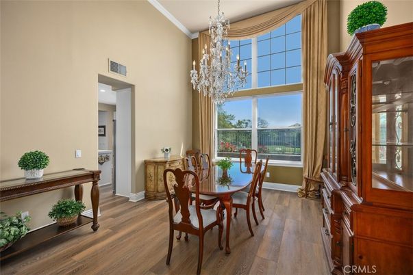 Chandelier, Dining room, Interior, Wood Texture Flooring