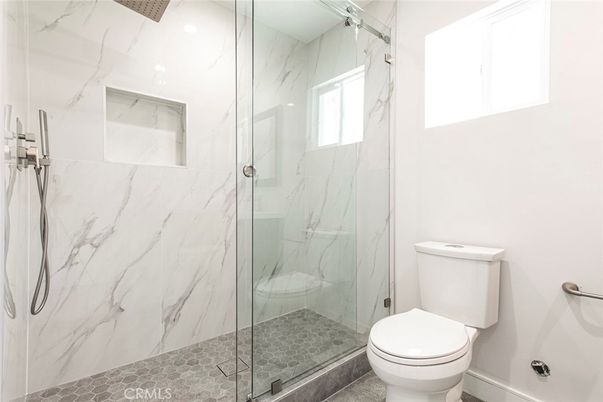 Bathroom, Glass Shower, Interior, Marble Walls