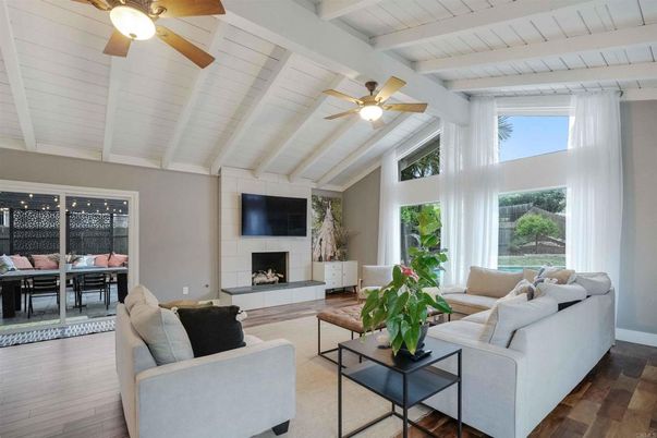 Dining room, Fireplace, Interior, Living room, Wood Texture Flooring