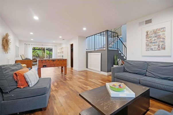 Game Room, Interior, Living room, Recessed Lighting, Wood Texture Flooring