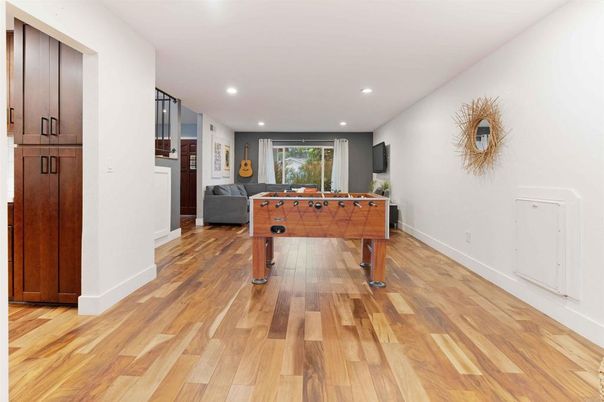 Game Room, Interior, Recessed Lighting, Wood Texture Flooring