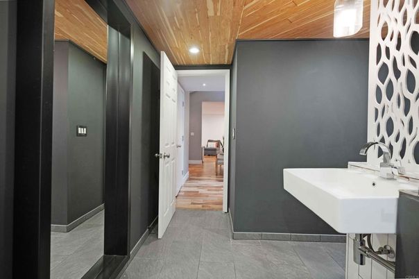 Bathroom, Interior, Recessed Lighting, Wooden Ceilings