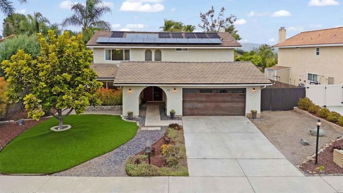 Attached, Exterior, Facade, Solar Panels, Mediterranean