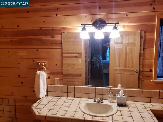 Bathroom, Interior, Tile Countertops, Wooden Walls