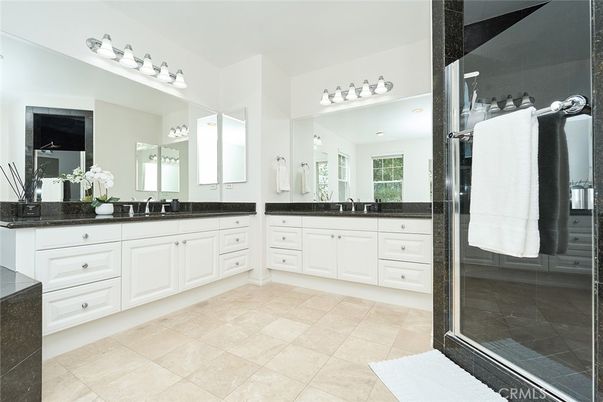 Bathroom, Dual Sink Vanities, Glass Shower, Interior