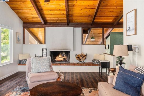 Fireplace, Interior, Living room, Wooden Beams, Wooden Ceilings, Wood Texture Flooring