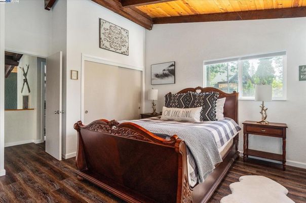 Bedroom, Interior, Wooden Beams, Wooden Ceilings, Wood Texture Flooring