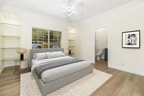 Bathroom, Bedroom, Interior, Recessed Lighting, Wood Texture Flooring