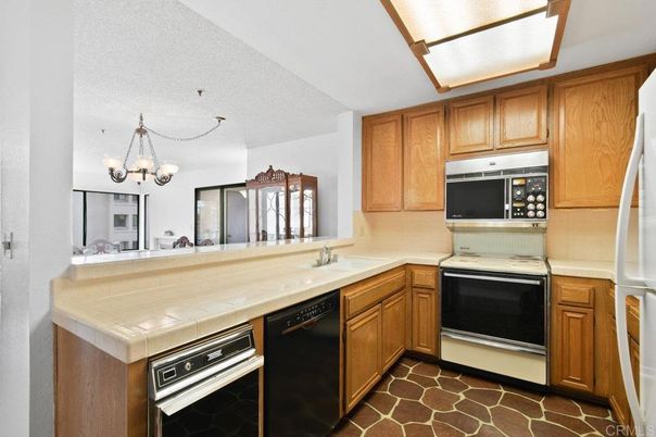 Chandelier, Interior, Kitchen, Stainless Steel Appliances