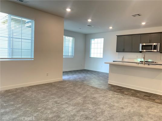 Empty room, Interior, Kitchen, Recessed Lighting, Stainless Steel Appliances