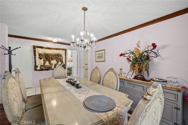 Chandelier, Dining room, Interior, Wood Texture Flooring