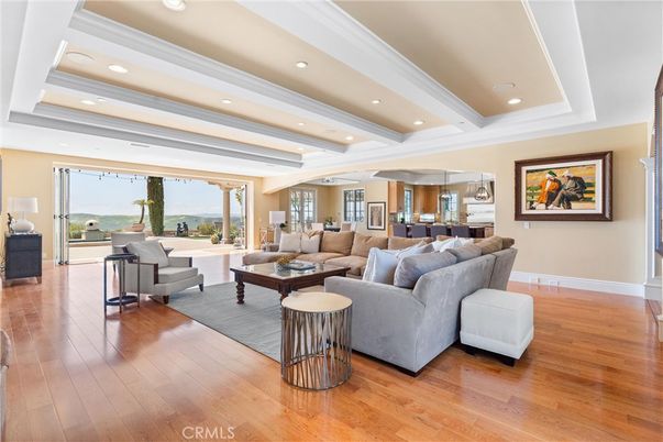 Interior, Living room, Pendant Lights, Recessed Lighting, Wood Texture Flooring