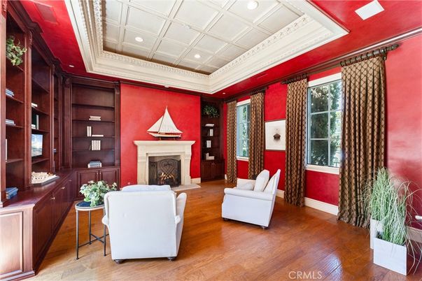 Fireplace, Interior, Recessed Lighting, Wood Texture Flooring
